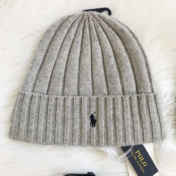 Polo Ralph Lauren wool ribbed beanie winter hat - Picture 3 of 8